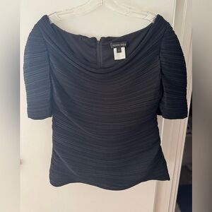 Tadashi Shoji Black Pleated Women's Top